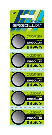 Батарейка Ergolux Lithium CR2032-BP5 CR2032 200mAh (5шт) блистер