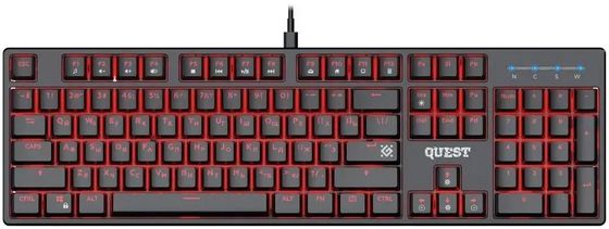 Клавиатура Defender Quest GK-596 RU LED игровая проводная черный (45596)