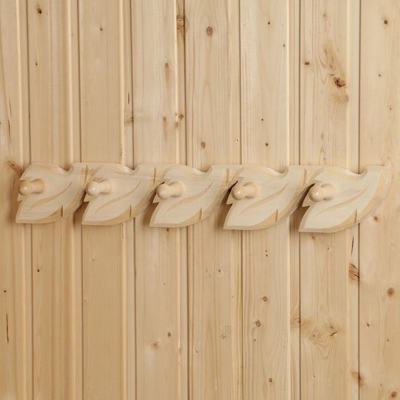 Вешалка &quot;Листик&quot; 5 крючков, липа, 60х9х7,5 см