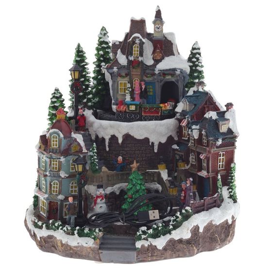 Фигурка декоративная &quot;Рождество&quot; (4 мелодии, подсвет, движ, 3xAA н/п, +USB), L29 W27 H30 см