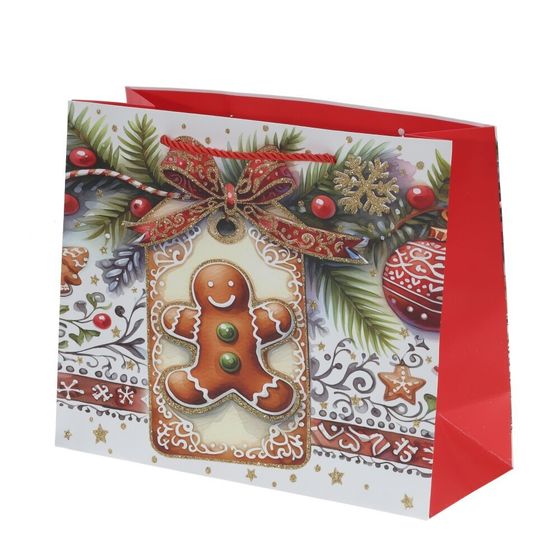 Пакет подарочный (бумага 210г/м2, блок 12шт), L25 W12 H31 см, 4в.