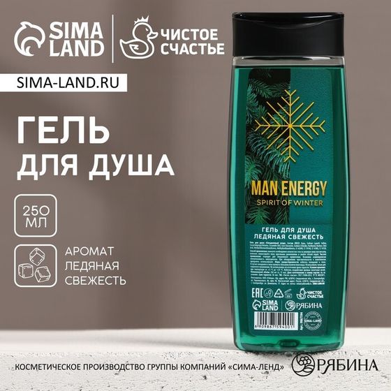 Гель для душа Man energy, 250 мл, аромат свежести, Новый Год