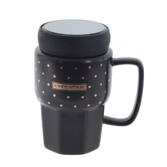 Кружка с крышкой, 450 мл, L11,5 W8 H13,5 см,