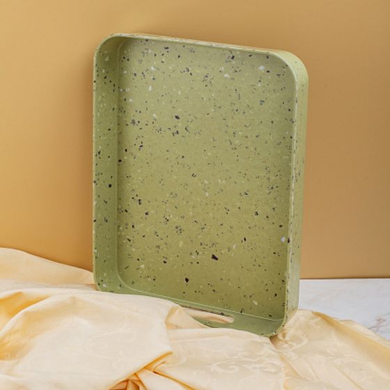 Поднос прямоугольный STONE зеленый 33х26см