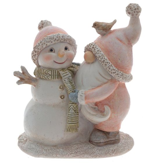 Фигурка декоративная &quot;Гном и снеговик&quot;, L10 W6 H12 см