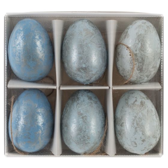 Набор из 6-ти изделий декоративных подвесных "Яйцо" (4*6,5), L14 W12,5 H4,5 см