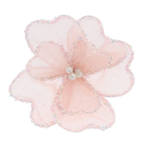 Цветок искусственный &quot;Магнолия&quot; (на клипсе), L16 W16 H8 см