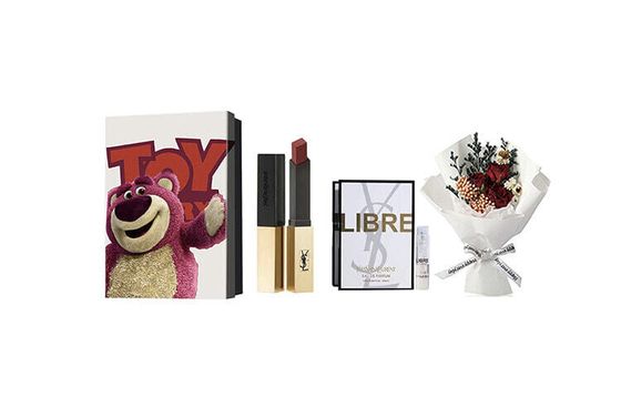 SAINT LAURENT Limited Lotso Box Makeup Sets Easy To Blend Complexion Lipstick #314/302/Small Gold Bar #1966/21