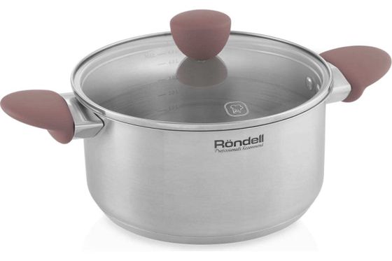 Кастрюля Rondell Bueno RDS-1588 ST 4.8л стек.кр серебристый