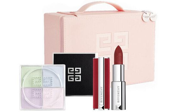 GIVENCHY Quadrangle Star Queen Makeup Sets Oil Control Long-Lasting Setting Loose Powder+Lipstick