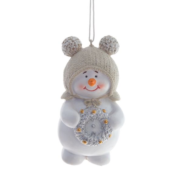 Изделие декоративное подвесное &quot;Снеговик&quot;, L6 W4,5 H10 см, 2в.