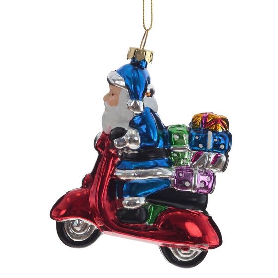 Украшение новогоднее &quot;Дед Мороз на мопеде&quot;, L9 W3 H11,5 см, 2в.