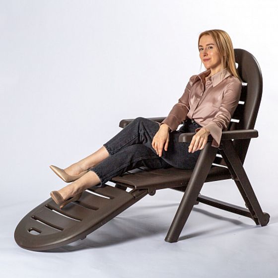 Шезлонг CAIMAN коричневый складной