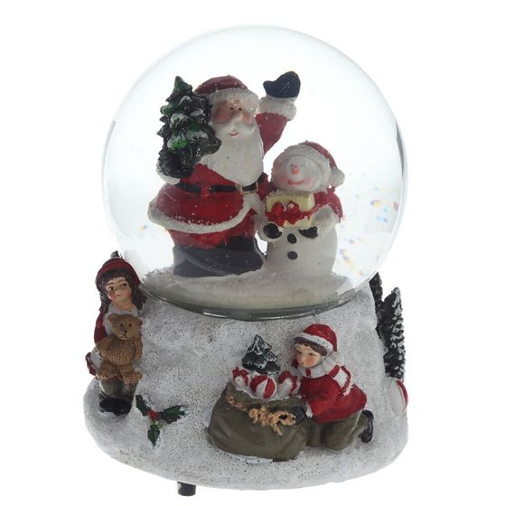 Фигурка декоративная &quot;Дед Мороз&quot; в стекл шаре (свет, муз, вьюга, 3хAAA), L12 W11 H14 см