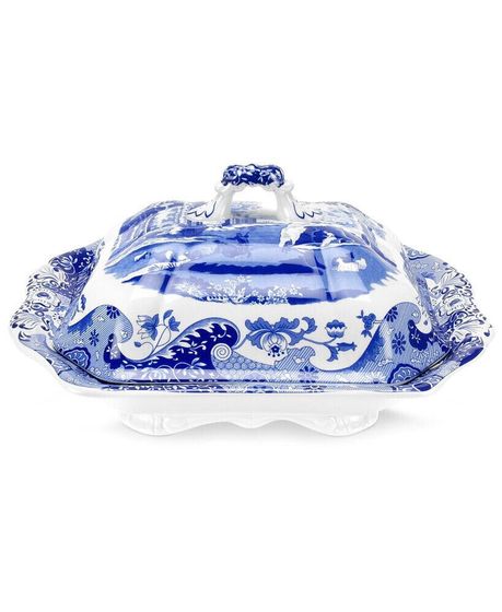 Dinnerware, Blue Italian Covered Vegetable Dish