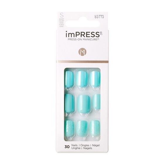 Твердый лак Kiss imPRESS Manicure Color KIM012C «Мятный дождь», длина короткая