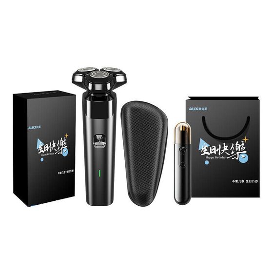 AUX AS338 Swivel Type Electric Shaver Stainless Steel Wash All Over The Body Men&#39;s Rechargeable Box Limited Edition