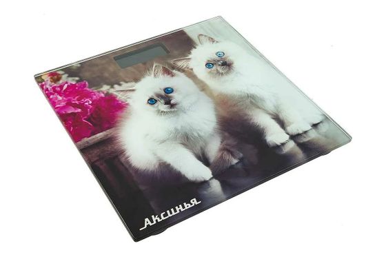 Весы напольные Аксинья КС-6003 &quot;Пушистые котята&quot; 180кг рисунок