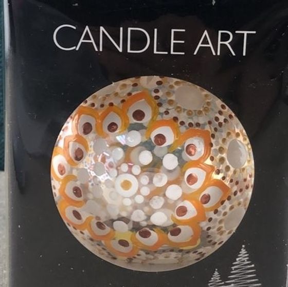 !09 Шарик стеклянный с подвесом ручная роспись 8 см. в п\у.