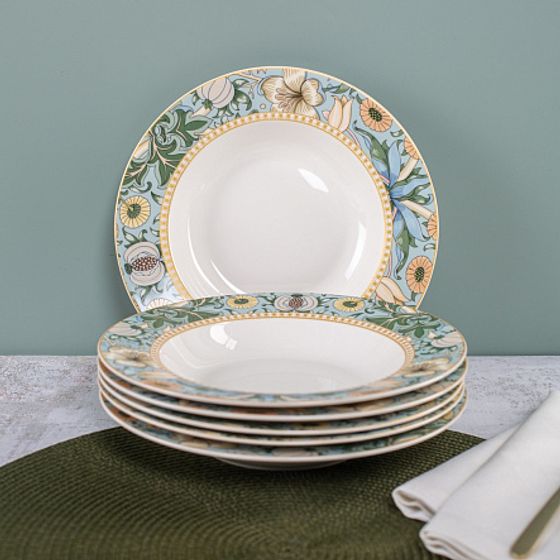 Набор суповых тарелок FLOWERS 6шт 21.8см