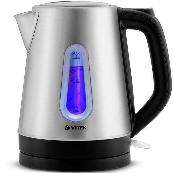 Чайник электрический Vitek VT-7038 ST 1.7л 2200Вт серебристый