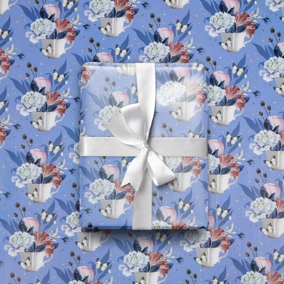 !09 Бумага глянцевая (набор 3 листа) "Цветочная" 50 × 70 см.