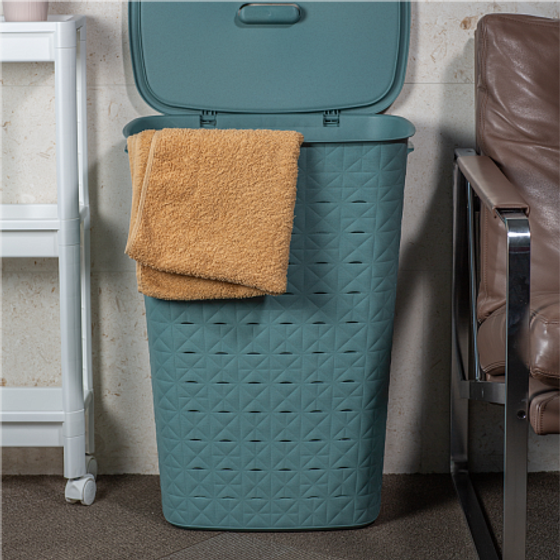 Корзина для белья SOFTEX голубая 56л