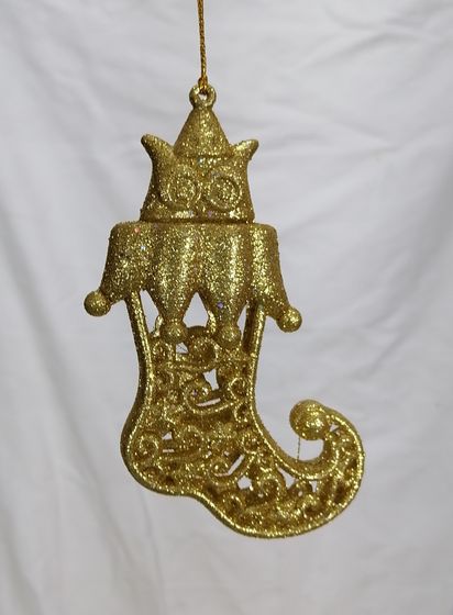 !09 НАБОР 2 ШТУКИ - ЕЛОЧНОЕ УКРАШЕНИЕ MARKO FERENZO "CLASSIC GOLD" САПОЖОК, 9 СМ. ЗОЛОТОЙ