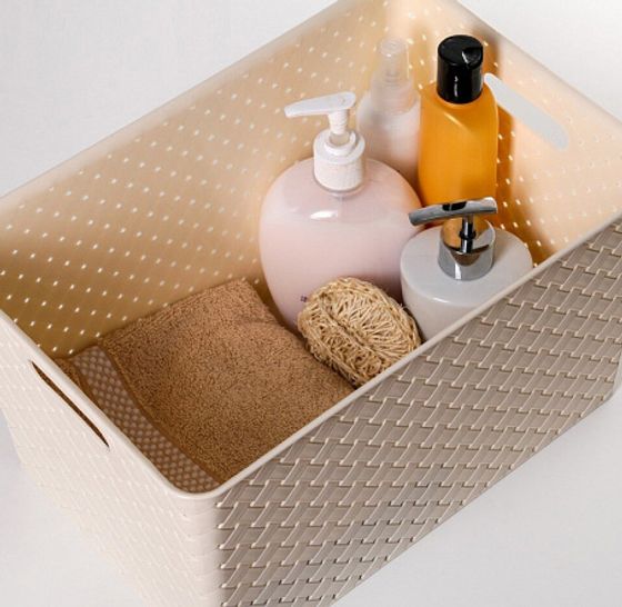 Корзинка БЕРЕСТА слоновая кость 14л 350х245х205мм