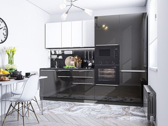 Кухонный гарнитур Фьюжн-07 Silky White/Anthracite