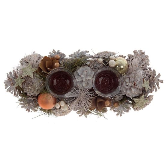 Подсвечник &quot;Новогодняя композиция&quot;, L32 W14 H8,5 см