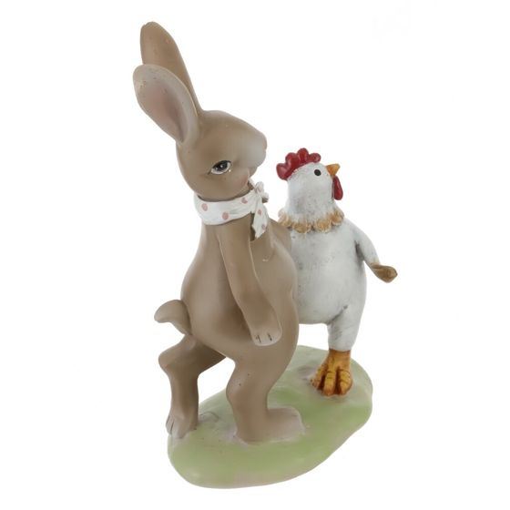 Фигурка декоративная "Заяц с курицей", L9,5 W5,5 H14 см