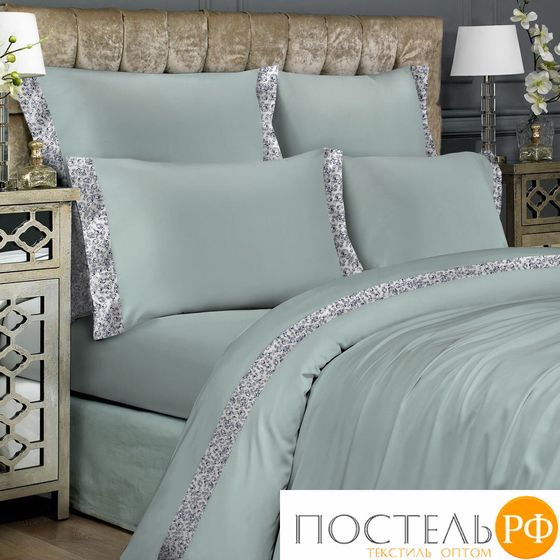 5049/101 КПБ евро ML Premium Glamour Aqua н(2)70*70 н(2)50х70 сатин