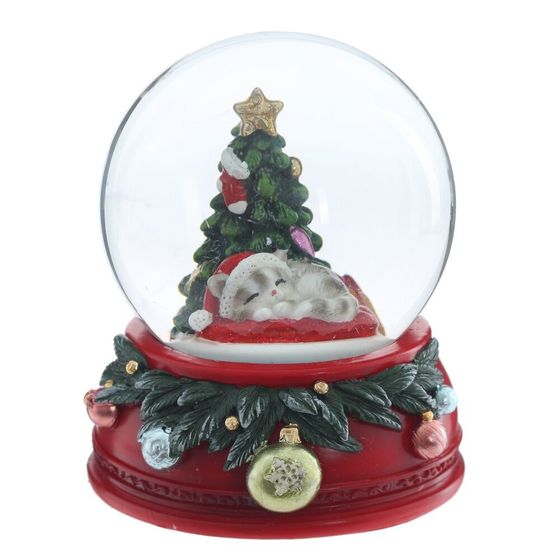Фигурка декоративная &quot;Ёлка&quot; в стекл шаре, D 6.5 см, L6,5 W7,5 H8 см, 2в.