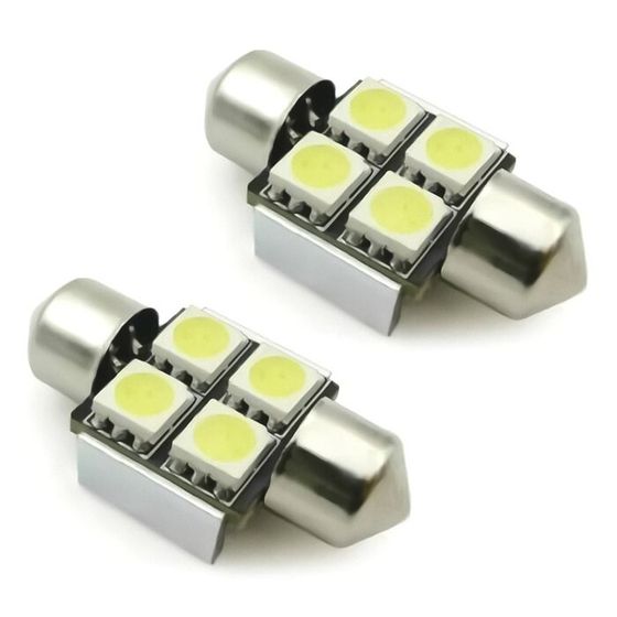 Лампа светодиодная T11 C007 /белый/ (SV8,5/8) 4x5050 SMD 31mm CANBUS, блистер, набор 2 шт