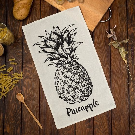 Полотенце кухонное Доляна Pineapple 35х60 см, 100% хлопок, 160г/м2