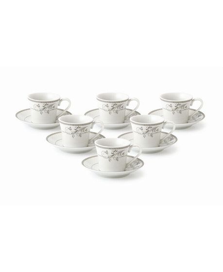 12-pc Espresso Cup &amp; Saucer Set, Service for 6