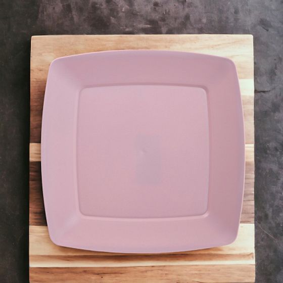 Набор тарелок обеденных SERVICE розовых 6шт 23.5см квадратных