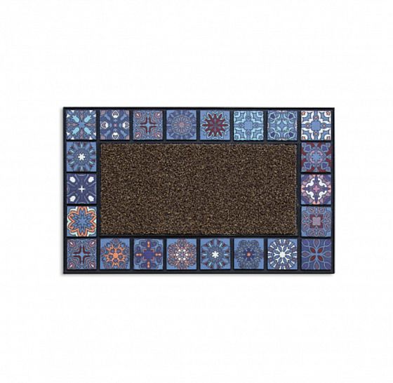 Коврик придверный MOSAIC QUADRO blue 76Х45 см