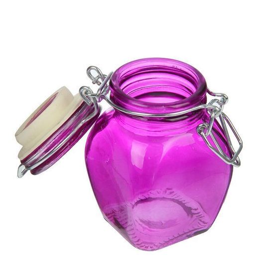 !09 Банка для сыпучих продуктов «Овал», 100 мл, 6x8,5 см, с бугельным замком, цвет МИКС