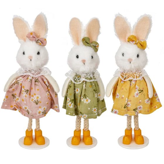 Фигурка декоративная "Зайка" (блок 6шт), L5 W3 H15 см, 3в.