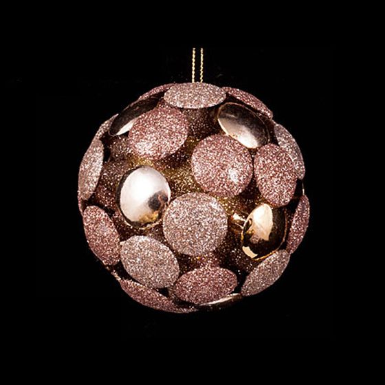 !09 НАБОР 3 ШТУКИ - НОВОГОДНИЙ ШАР FAIRY SEASON, КАРАМЕЛЬНО-ЗОЛОТИСТЫЙ, 8 СМ