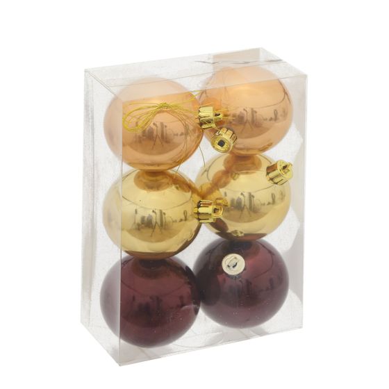 Набор из 6шт Украшение новогоднее "Шар", D 6 см, L17,5 W6 H11,5 см