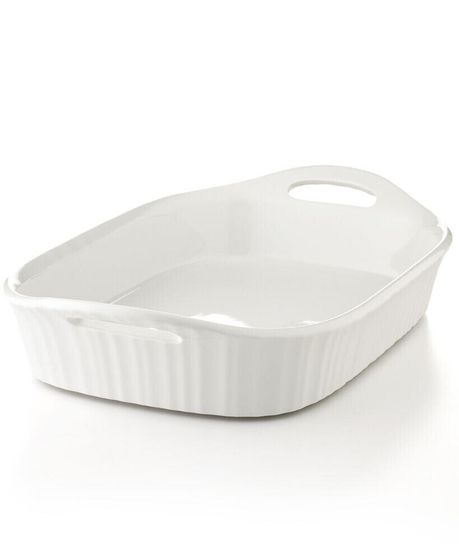 French White 3 Qt. Rectangular Baker