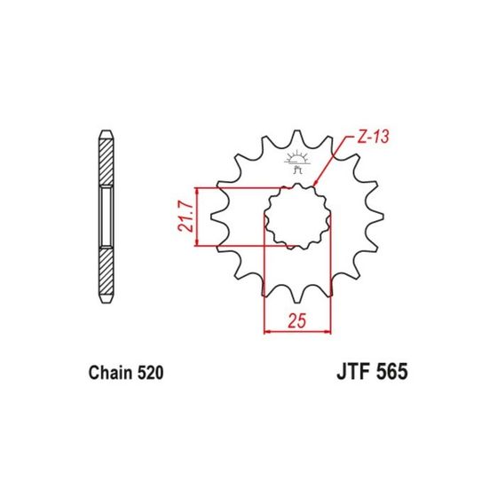 Звезда ведущая JT sprockets JTF565-12SC, цепь 520, 12 зубьев