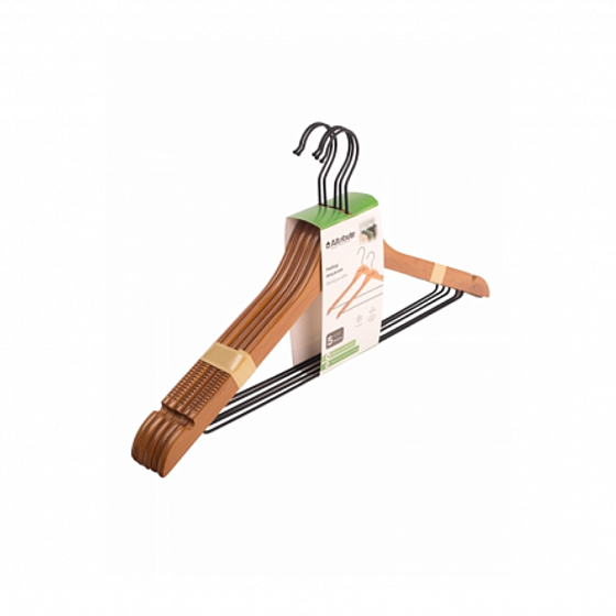 Набор вешалок BAMBOO SLIM универсальные черные 44.5см 5шт