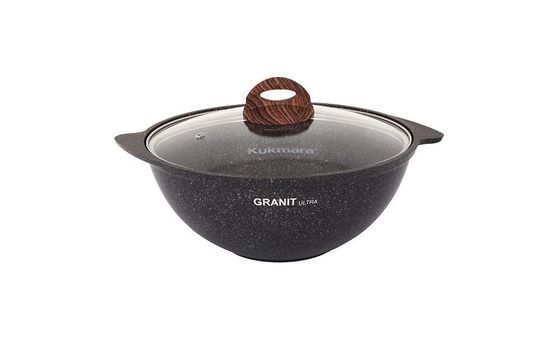 Казан Kukmara 3,5л Granit ultra (original) кго37а стекл.крышка черный
