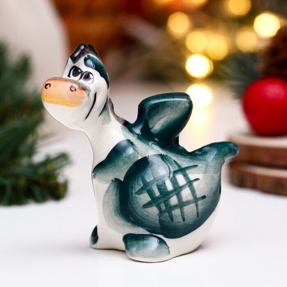 !09 Сувенир (набор 2 штуки) &quot;Дракон Летучий&quot; гжель цвет, 6,5 см