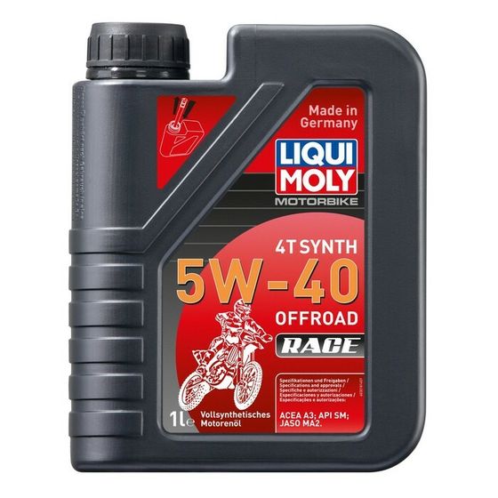 Моторное масло для 4-тактных мотоциклов LiquiMoly Motorbike 4T Synth Offroad Race 5W-40 синтетическое, 1 л (3018)