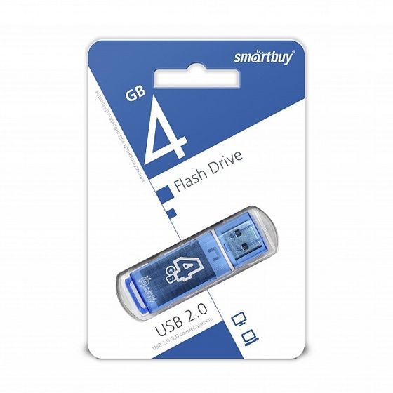 Флеш диск 4Gb Smartbuy Glossy SB4GBGS-B USB2.0 синий